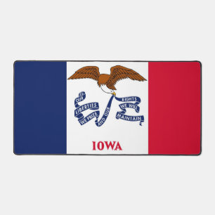 Mat de bureau avec le drapeau de l'Iowa, États-Uni