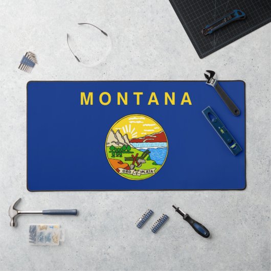 Mat de bureau avec le drapeau du Montana, USA (Poste de travail)