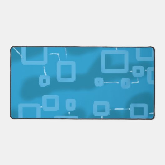Mat de bureau Carré géométrique bleu clair (Recto)