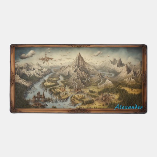 Mat de bureau de carte d'Imaginaire personnalisé (Recto)