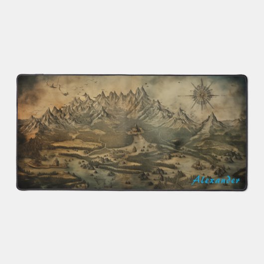 Mat de bureau de carte d'Imaginaire personnalisé (Recto)