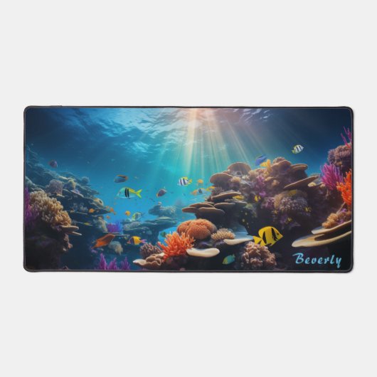 Mat de bureau de corail sous-marin personnalisé (Recto)