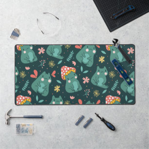 Mat de bureau de grenouille de Kawaii Whimsical