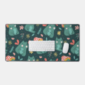 Mat de bureau de grenouille de Kawaii Whimsical (Clavier et souris)