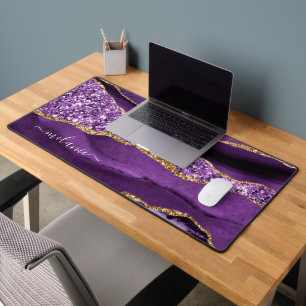 Mat de bureau de Parties scintillant en or violet