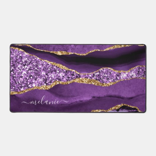 Mat de bureau de Parties scintillant en or violet  (Recto)