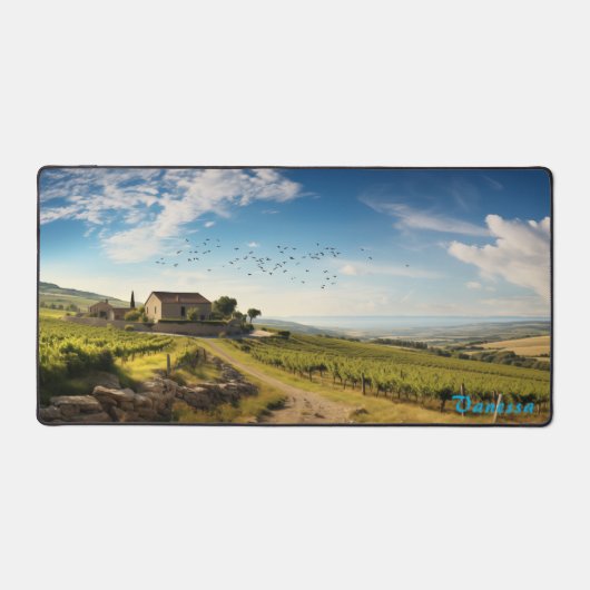Mat de bureau de vignoble personnalisé (Recto)