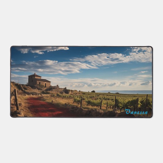 Mat de bureau de vignoble personnalisé (Recto)