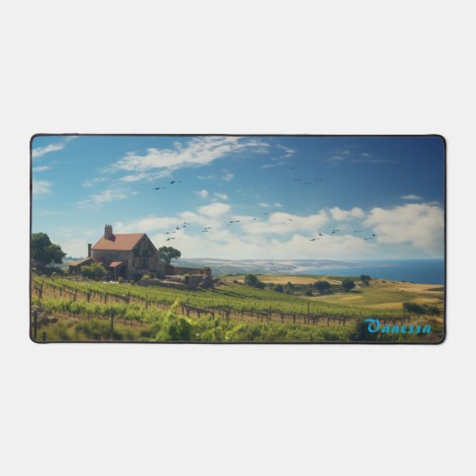 Mat de bureau de vignoble personnalisé (Recto)