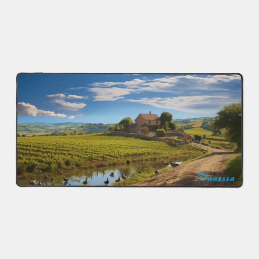Mat de bureau de vignoble personnalisé (Recto)