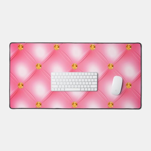 Mat de bureau doré poli rose (Clavier et souris)