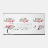 Mat de bureau Floral Pink Pastel (Clavier et souris)