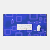 Mat de bureau géométrique bleu (Clavier et souris)