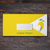 Mat de bureau jaune avec citron