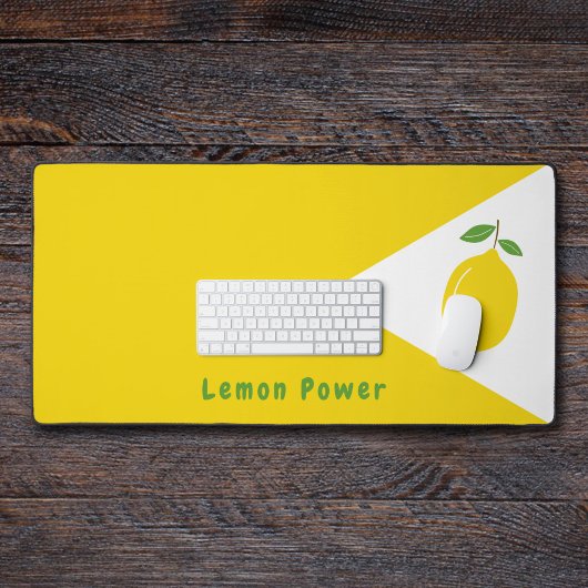 Mat de bureau jaune avec citron