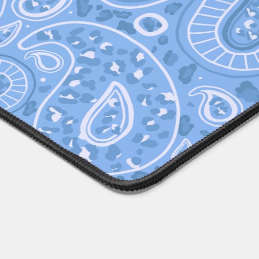 Mat de bureau Leopard Blue Paisley (Coin)