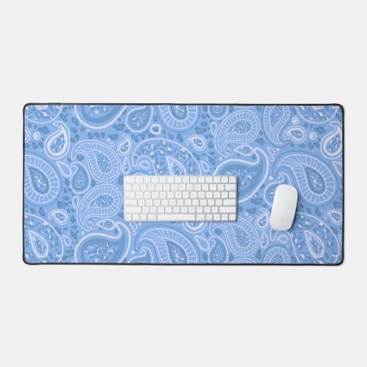 Mat de bureau Leopard Blue Paisley (Clavier et souris)