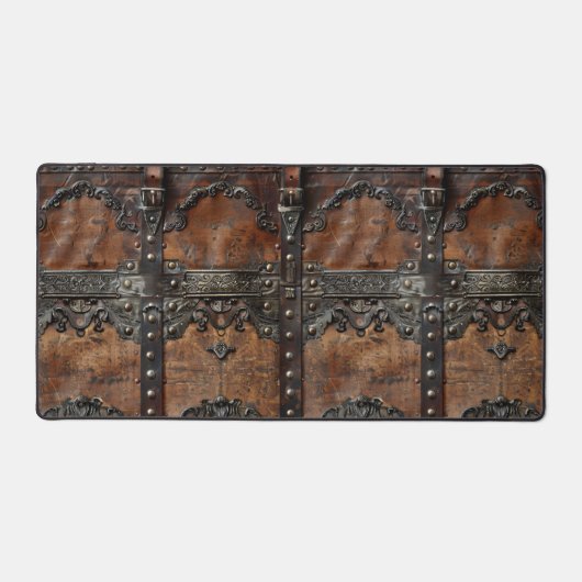 Mat de bureau médiéval en cuir et fer rustique (Recto)