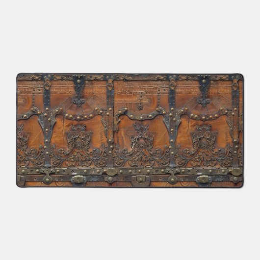 Mat de bureau médiéval en cuir rustique (Recto)