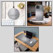 Mat de bureau monographique gris professionnel