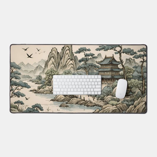 Mat de bureau - Peinture chinoise (Clavier et souris)