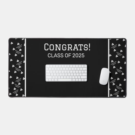 Mat de bureau personnalisé noir et blanc (Clavier et souris)