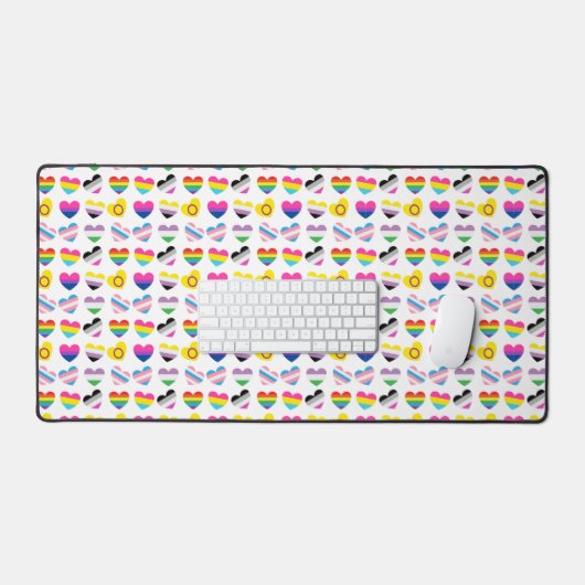 Mat de bureau Pride Hearts (Clavier et souris)