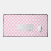 Mat de bureau rose À damiers Mousepad (Clavier et souris)