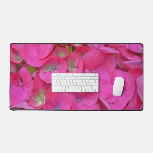 Mat de bureau rose Hydrangea Fleur Pétales (Clavier et souris)