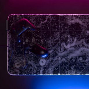 mat de bureau topographique noir