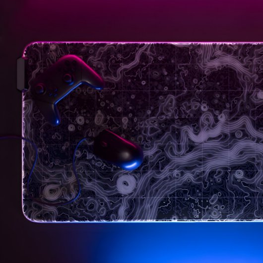 mat de bureau topographique noir