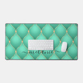 Mat de bureau Turquoise Gold Gemstone avec nom per (Clavier et souris)