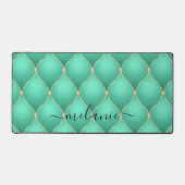 Mat de bureau Turquoise Gold Gemstone avec nom per (Recto)