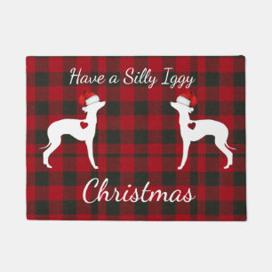 Mat de porte de Noël italien Greyhound, tapis d'i