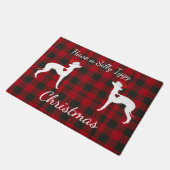 Mat de porte de Noël italien Greyhound, tapis d'ig (Incliné)