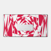 Mat du bureau d'illusion Abstraite blanche et roug (Clavier et souris)