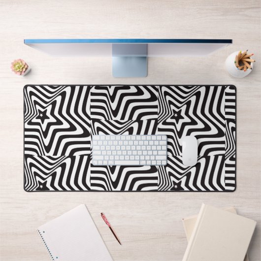 Mat du bureau d'illusion optique noir et blanc (Bureau 1)