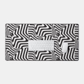 Mat du bureau d'illusion optique noir et blanc (Clavier et souris)