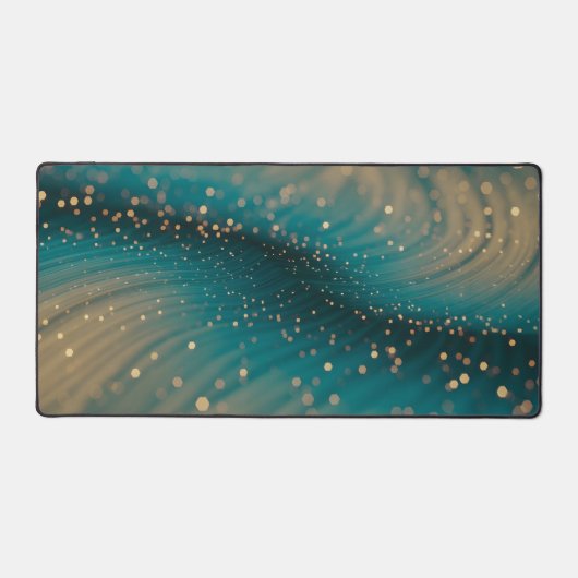 Mat du bureau d'ondulation Turquoise et or Abstrai (Recto)