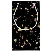 Mat Goud en Roos Gouden Vlokken Zwart Klein Cadeauzakje (Achterkant)