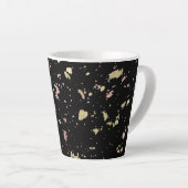 Mat Goud en Roos Gouden Vlokken Zwart Latte Mok (Rechterhoek)