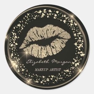 Mat Gouden Glitter Lippen,Confetti Ronde Sticker