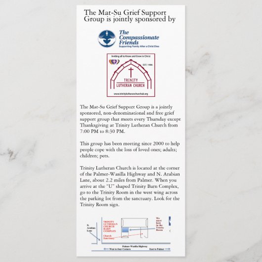 Mat-Su Grief Support Group Advertisement  Kaart (Voorkant)