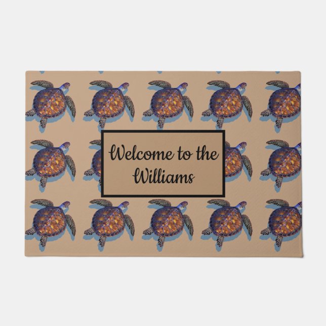 Mat van geplateerde zeeen schildpad (Voorkant)