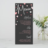 Mat Zwart Valentijnsdag Dinnerfeest Bruiloft Menu (Staand voorkant)