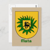 Mata Family Heraldic Shield Briefkaart (Voorkant / Achterkant)
