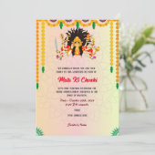 Mata Ki Chowki Goddess Durga Jagrata Uitnodiging (Staand voorkant)