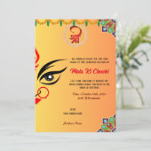 Mata Ki Chowki Goddess Durga Jagrata Uitnodiging (Staand voorkant)
