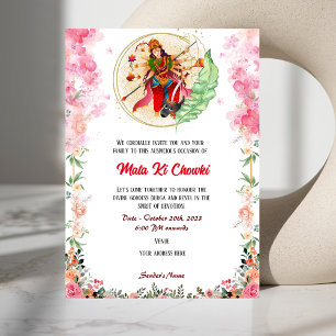 Mata Ki Chowki Goddess Durga Jagrata Uitnodiging