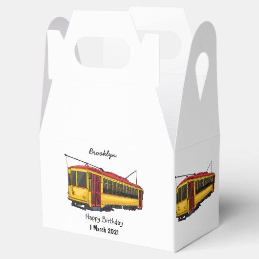 Mata trolley cartoon illustratie bedankdoosjes (Geopend)